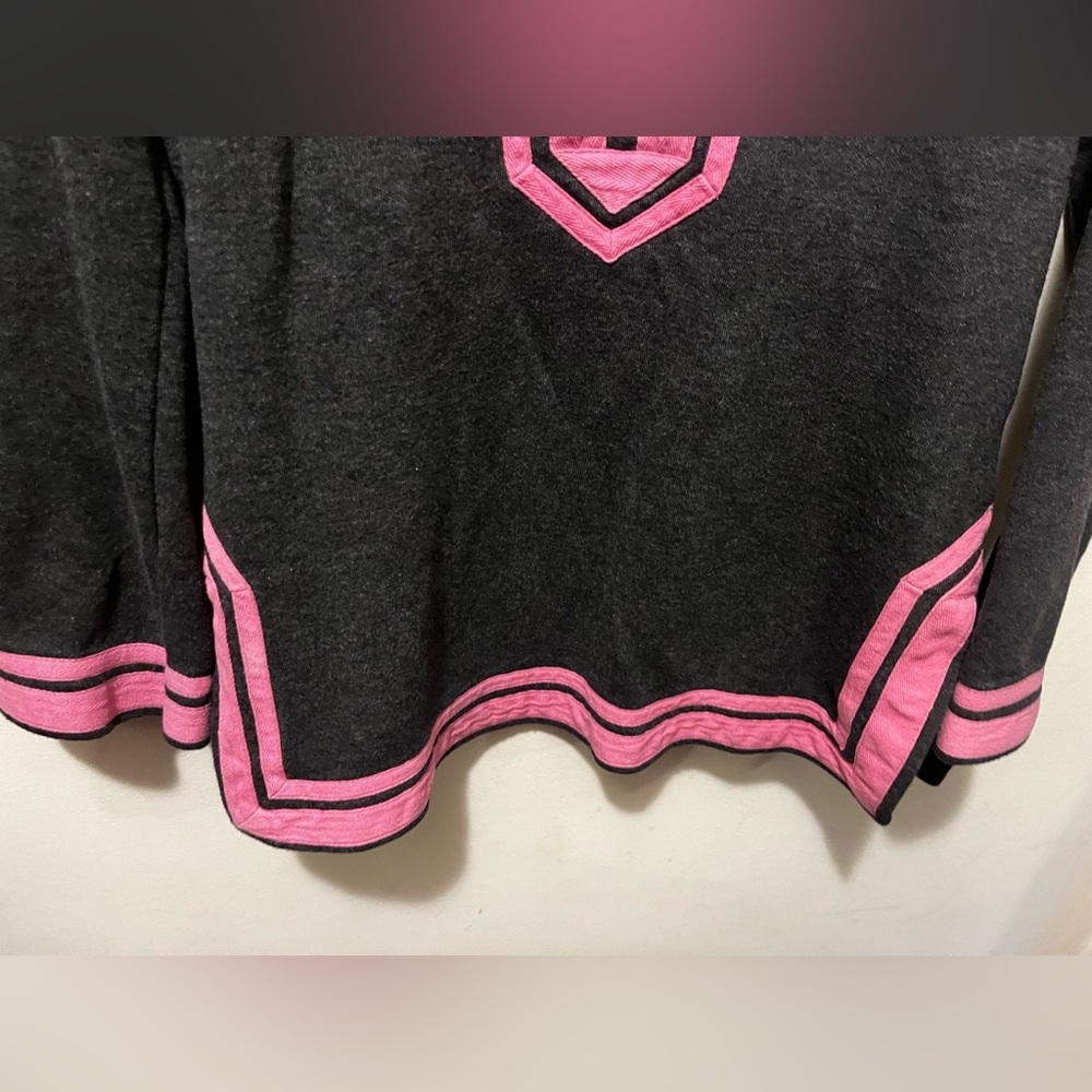 Tory Burch Gray & Pink Mock Neck Long Sleeve Tunic Sweater Top Sz XS - Picture 4 of 9